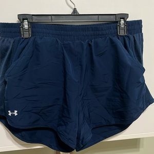 Women’s Under Armour shorts with pockets size large in navy blue